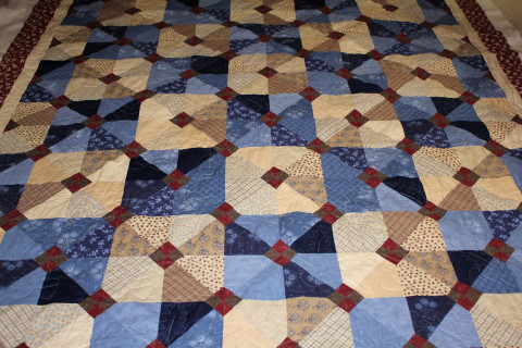 Blue and Tan Quilt