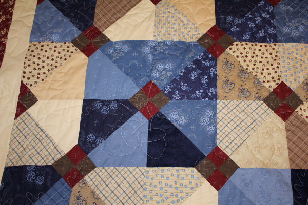 Blue and Tan Quilt