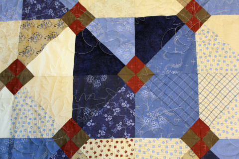 Blue and Tan Quilt