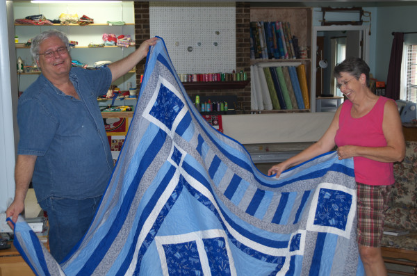 Walt and Lynda with Passover Quilt