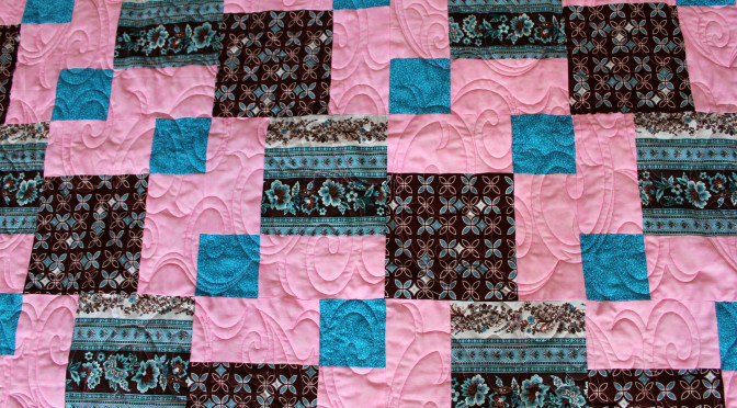 Coffee, Pink and Blues Quilt