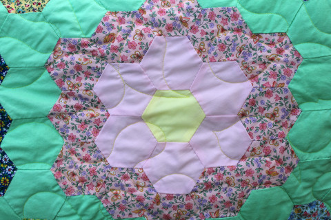 Grandmothers Flower Garden Quilt