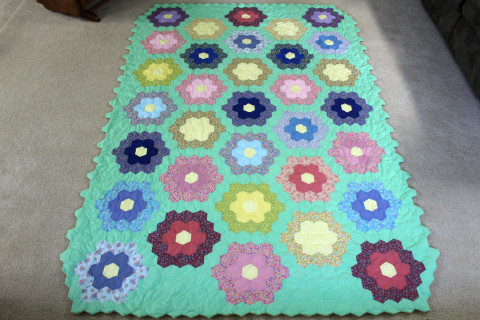 Grandmothers Flower Garden Quilt