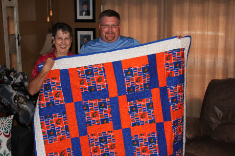 Lynda and Jason with Gators Throw