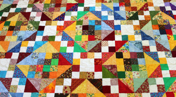 Colorful Four Patch Ladder Quilt