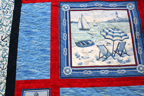 Blue Water and White Sand Quilt