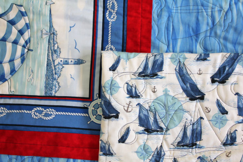 Blue Water and White Sand Quilt