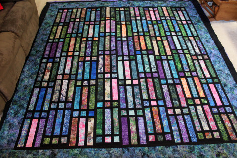 Batik Strip and Frame Quilt