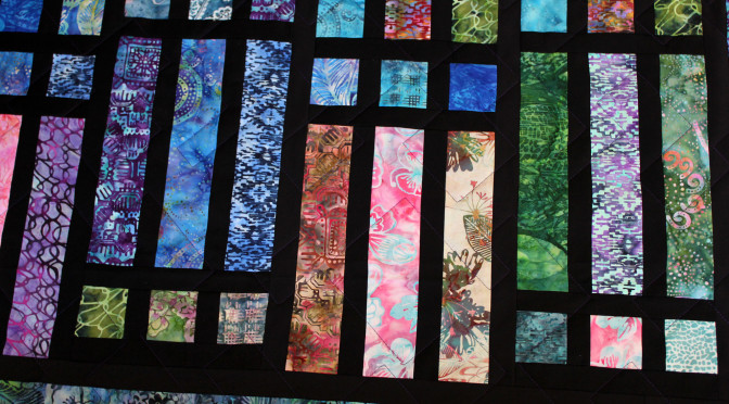 Batik Strip and Frame Quilt