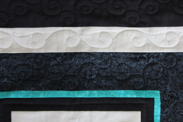 Black, Blue and Gray Embroidery Quilt