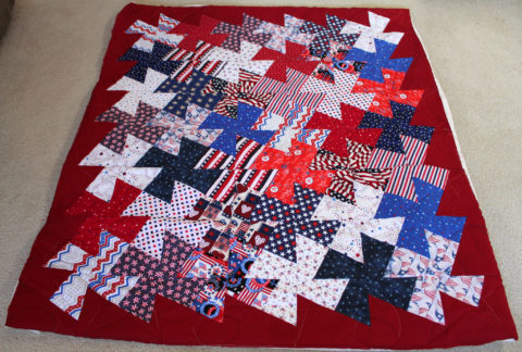 Red White Blue Twister Quilt