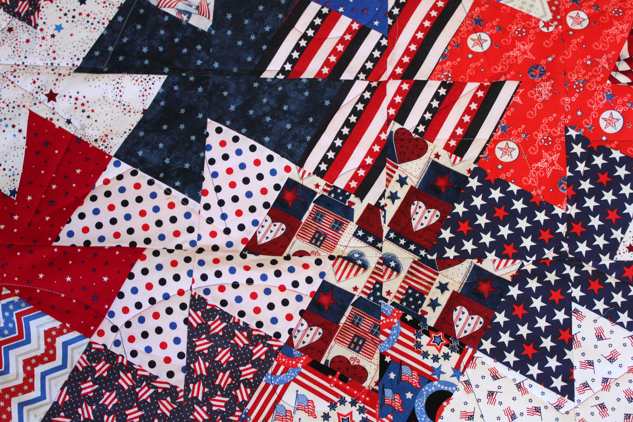 Red White Blue Twister Quilt