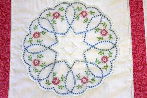 Embroidered Hearts Quilt