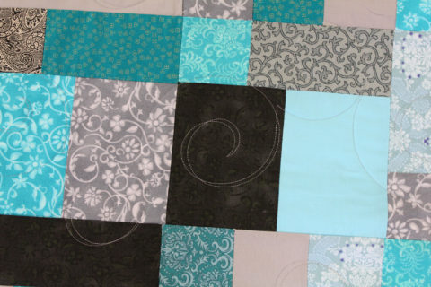 Gray and Turquoise Quilt