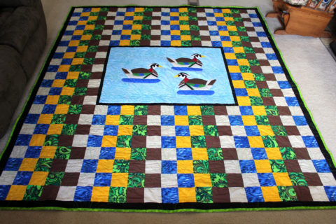 Ducks in Pond Applique Quilt