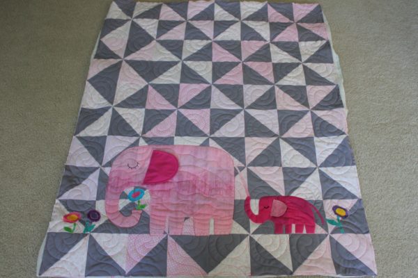 E is for Elephant Baby Quilt