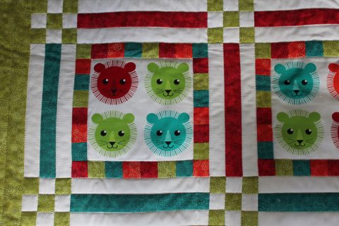 Lion Faces Baby Quilt