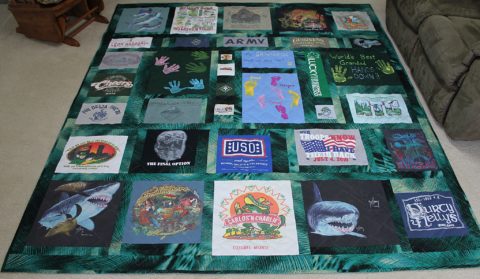 T-Shirt Quilt for Lynn’s Husband