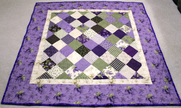 Purple & Green Squares Quilt