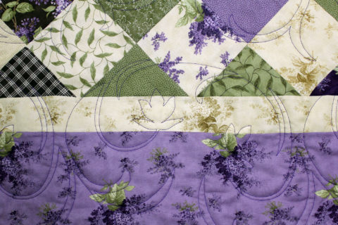 Purple & Green Squares Quilt