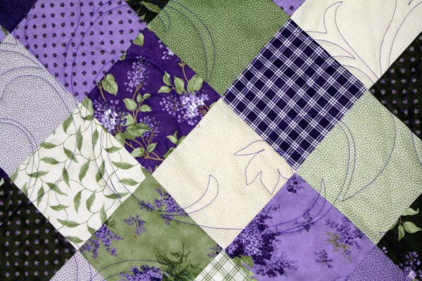 Purple & Green Squares Quilt