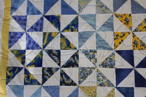 Blue and Yellow Pinwheel Throw