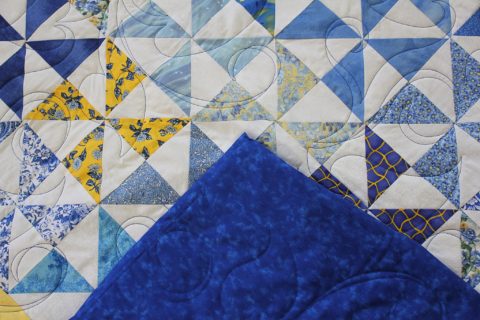 Blue and Yellow Pinwheel Throw