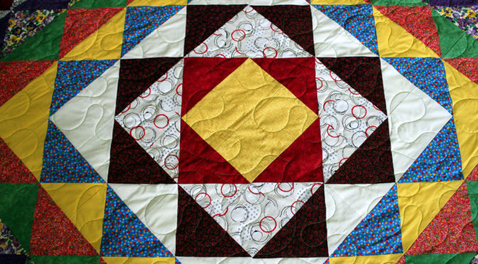 Half Square Triangle Diamond Shape Quilt