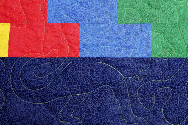 Dinosaurs and Primary Colors Brick Wall Quilt