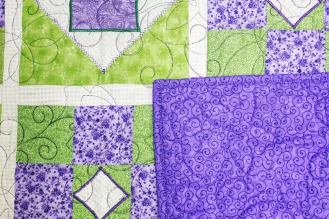 Purple and Green Throw