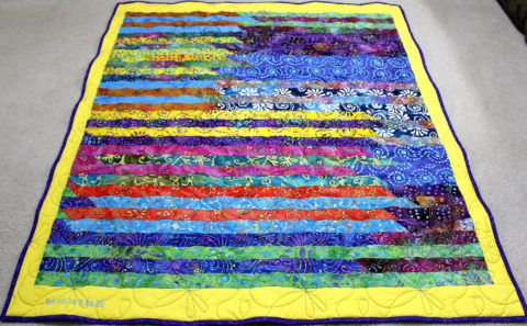 Carol’s Dragonfly Batik Strip Throw