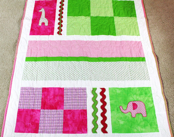 Elephant and Giraffe Baby Quilt