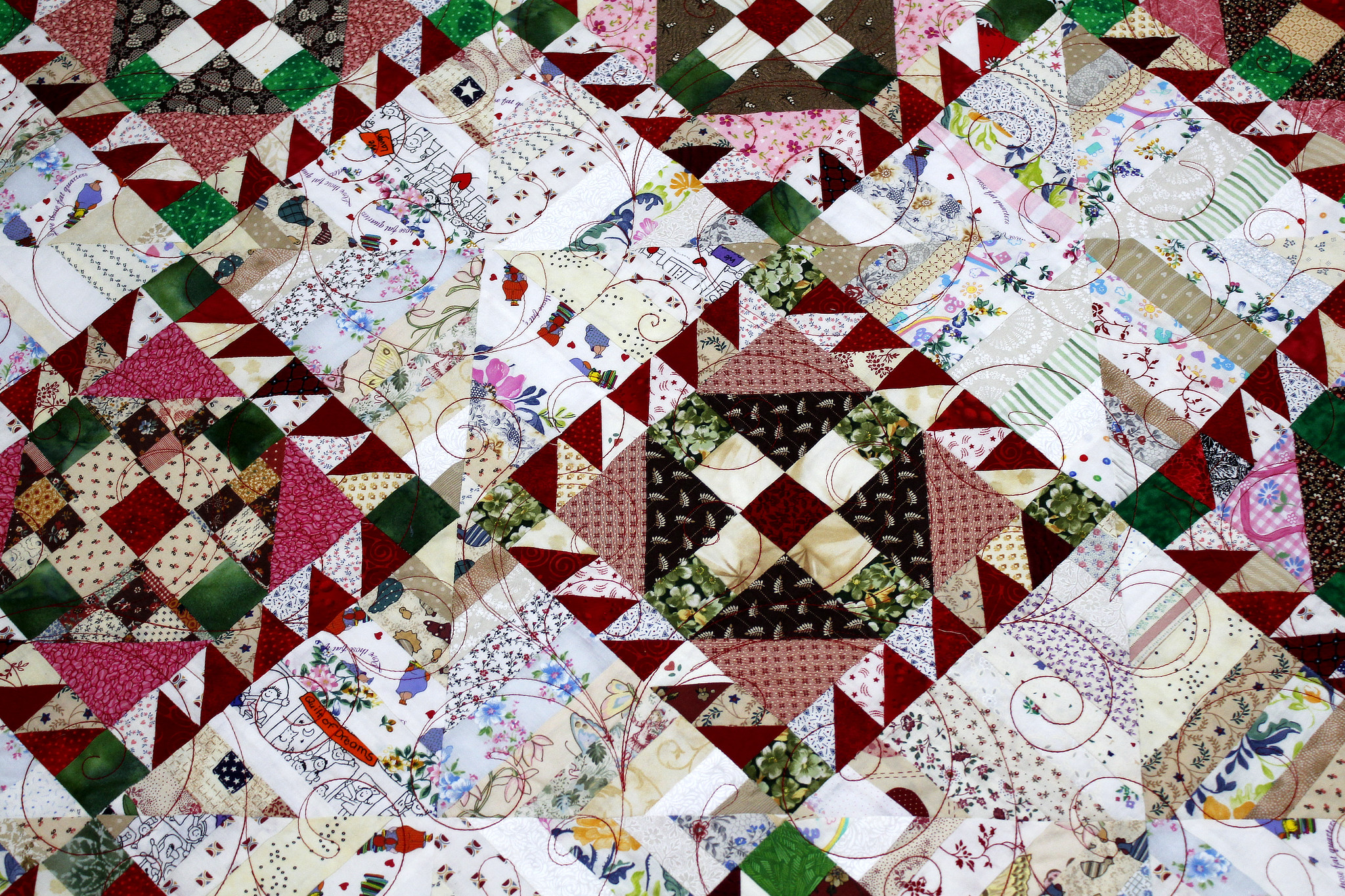 Triangle on Point Patchwork Quilt