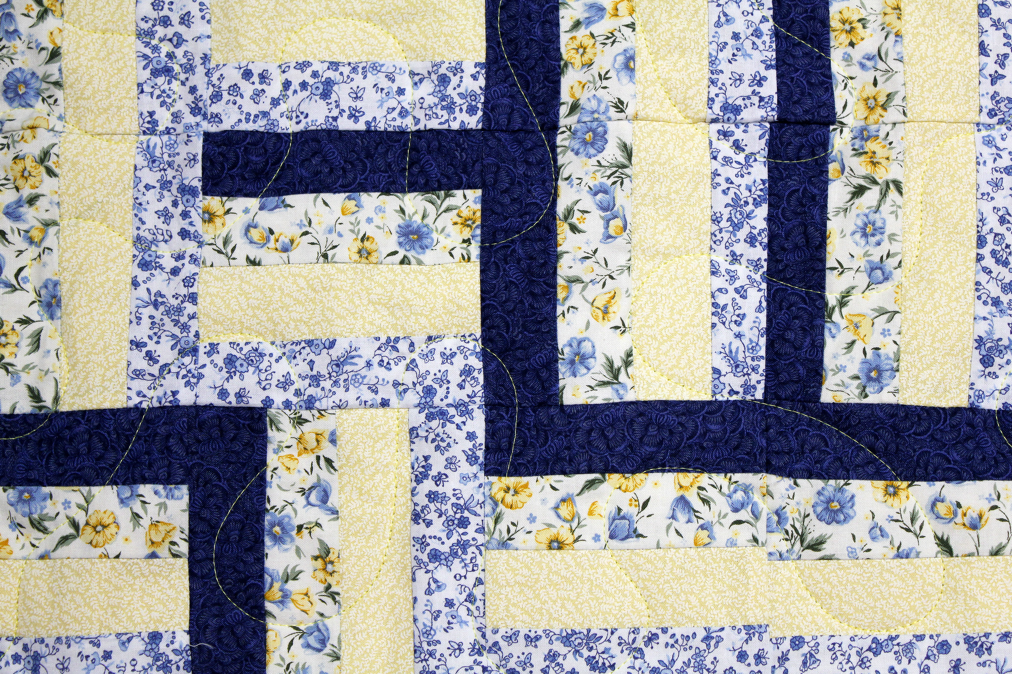Blue and Yellow Stairstep Quilt