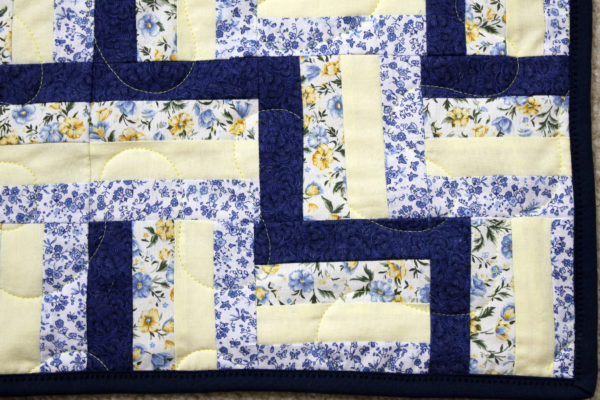 Blue and Yellow Stairstep Quilt