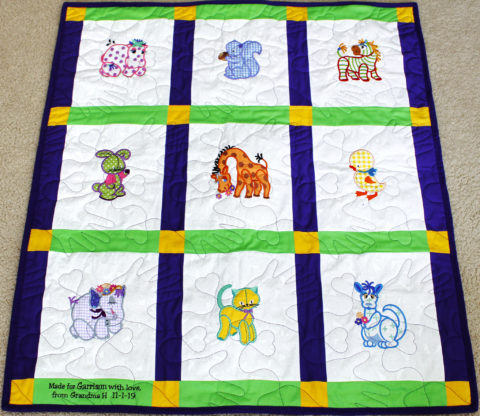 Carol’s Embroidered Quilt for Garrison