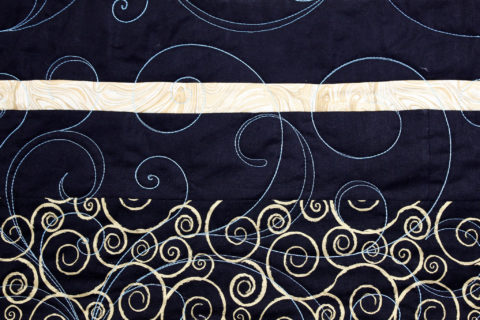 Patti’s Gold on Blue Irish Chain Quilt