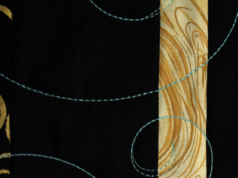 Patti’s Gold on Blue Irish Chain Quilt