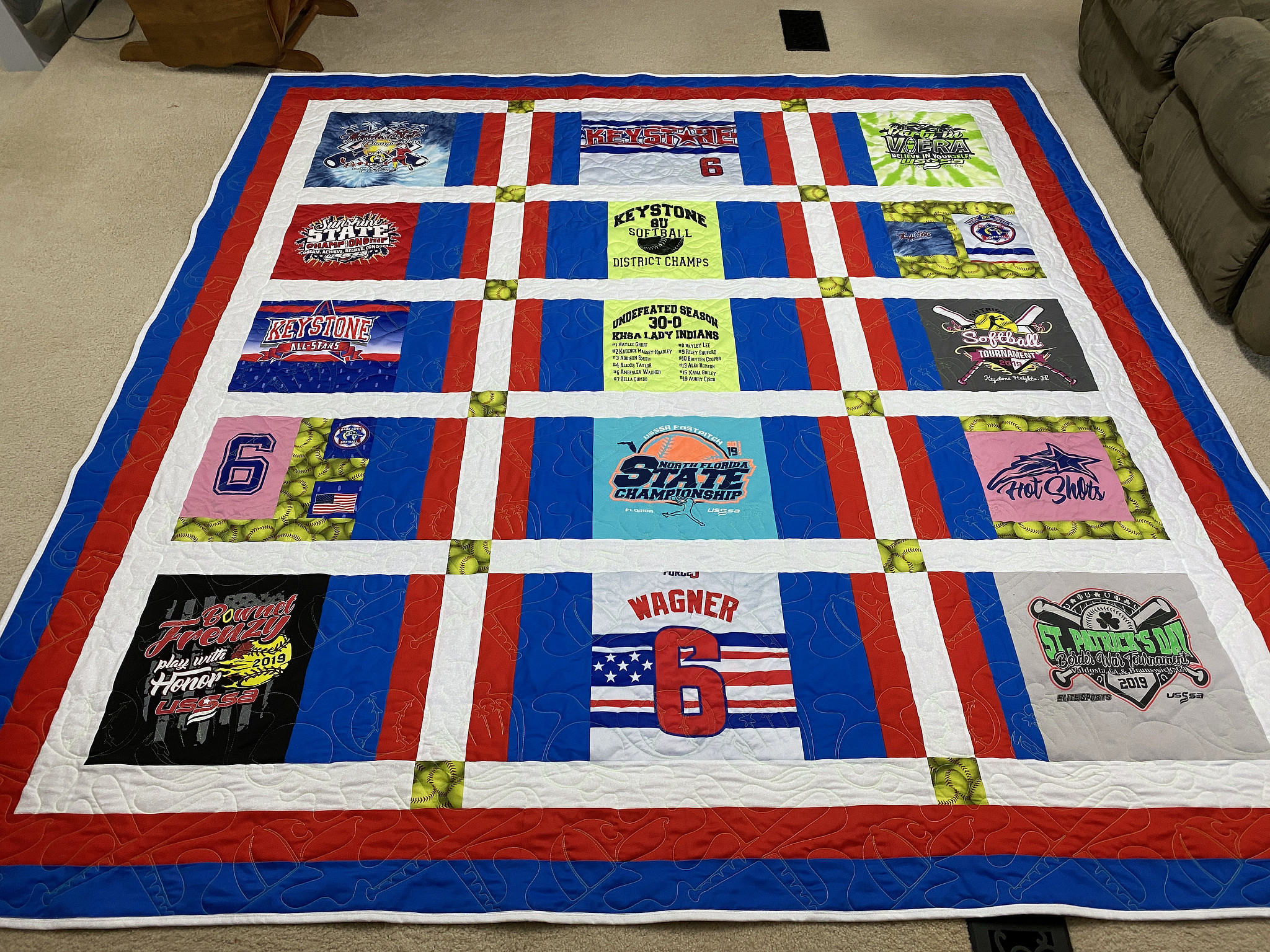 Amberlea’s Softball T-Shirt Quilt! – Lady Bird Quilts