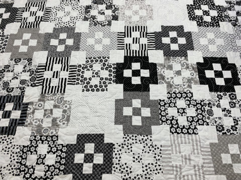 Sarah’s Black & White Bordered Nine Quilt