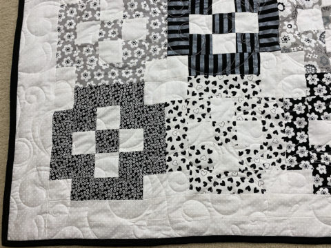 Sarah’s Black & White Bordered Nine Quilt