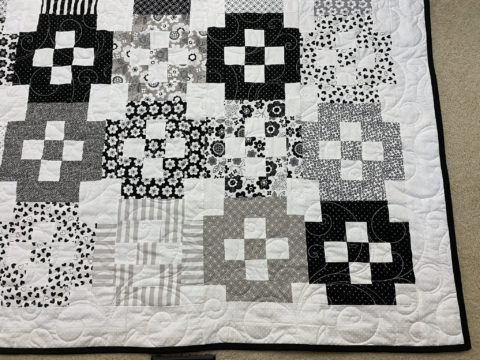 Sarah’s Black & White Bordered Nine Quilt