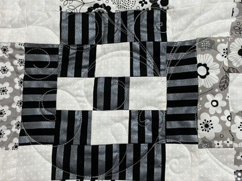 Sarah’s Black & White Bordered Nine Quilt