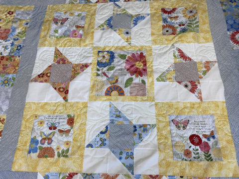 Flowers and Butterflies Quilt by Carol