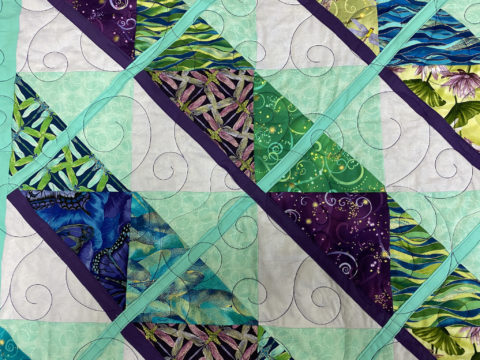 Susan’s Teal and Purple Lattice Quilt