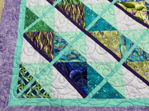 Susan’s Teal and Purple Lattice Quilt