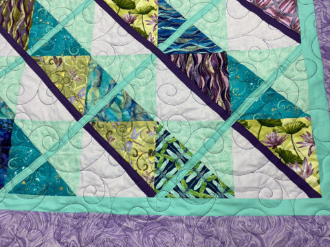 Susan’s Teal and Purple Lattice Quilt