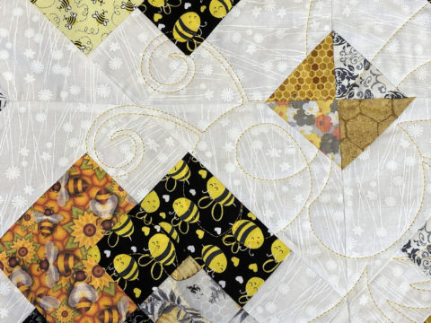 Theresa’s Card Trick Quilt featuring Honey Bees