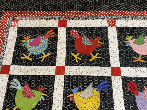 Freida’s Chickens Appliqué Quilt