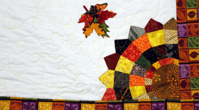 Sue’s Fall Dresden Plate and Appliqué Quilt!